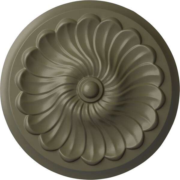 Ekena Millwork Flower Spiral Ceiling Medallion (Fits Canopies up to 2"), 12 1/4"OD x 2 1/4"P, Spartan Stone CM12FLSSF - main
